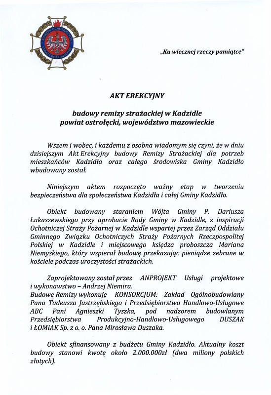 10akterekcyjnyospkadzidlo1.jpg - Akt erekcyjny budowy remizy w Kadzidle