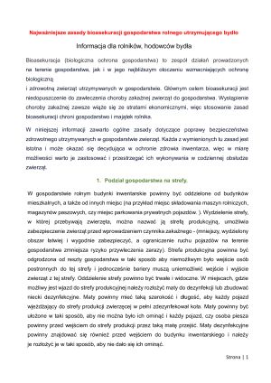 Najważniejsze zasady bioasekuracji gospodarstwa rolnego utrzymującego bydło część 1.