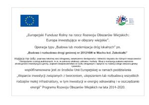 Operacja typu "Budowa lub modernizacja dróg lokalnych" pn. "Budowa i rozbudowa drogi gminnej nr 251216W w Wachu kol. Zakobiałki"