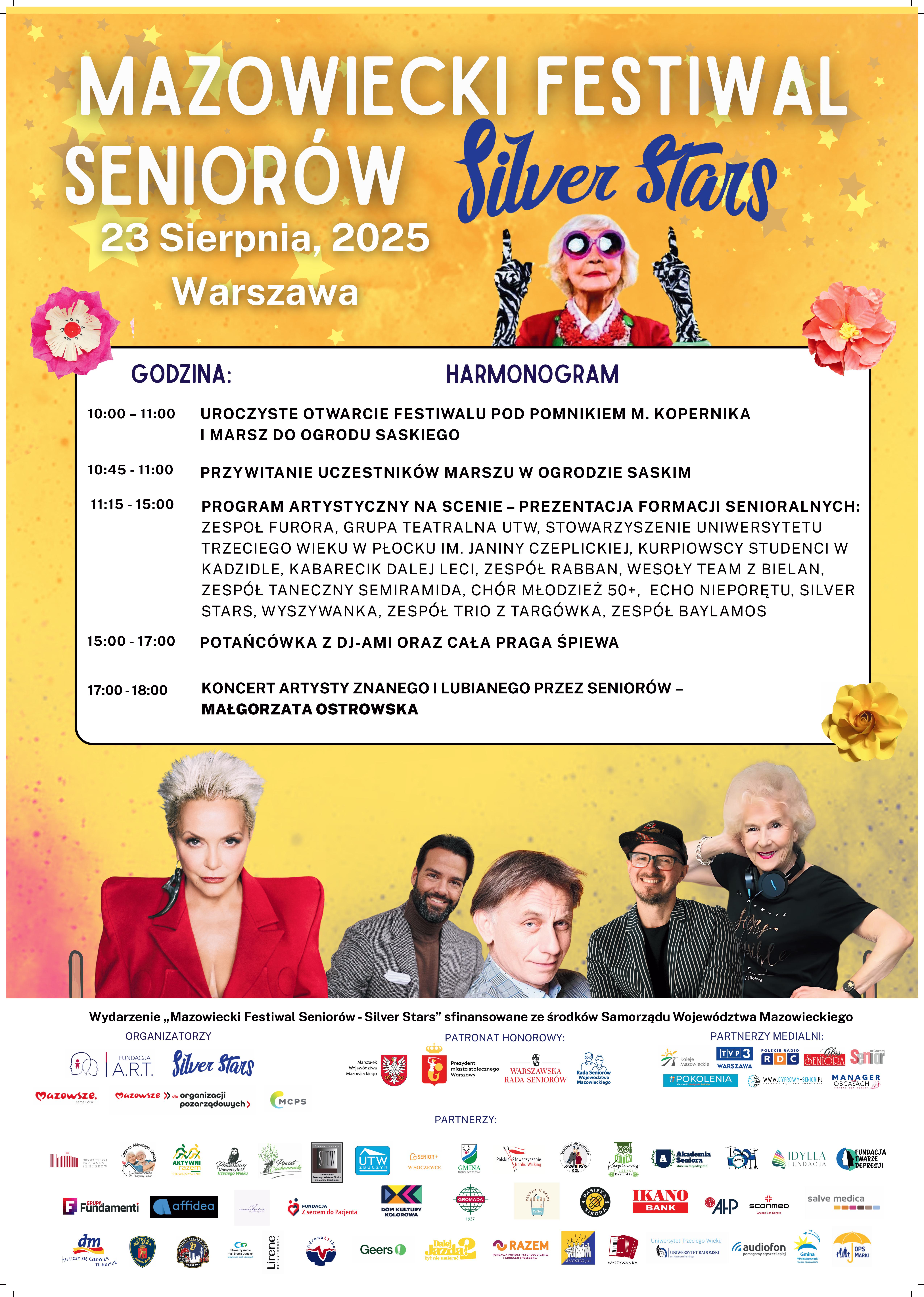 Mazowiecki Festiwal Seniorów Silver Stars – marsz warszawskimi ulicami, piknik, potańcówka i koncert Małgorzaty Ostrowskiej