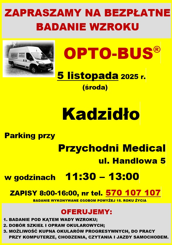 Bezpłatne badanie wzroku w Opto-Busie