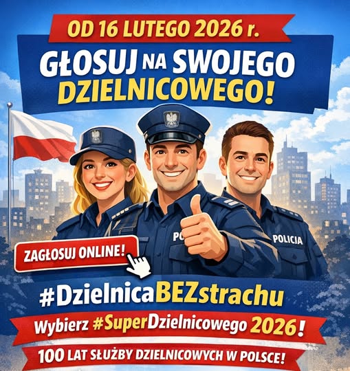 Od 16.02.2026 r., można oddawać głosy na swojego  dzielnicowego!